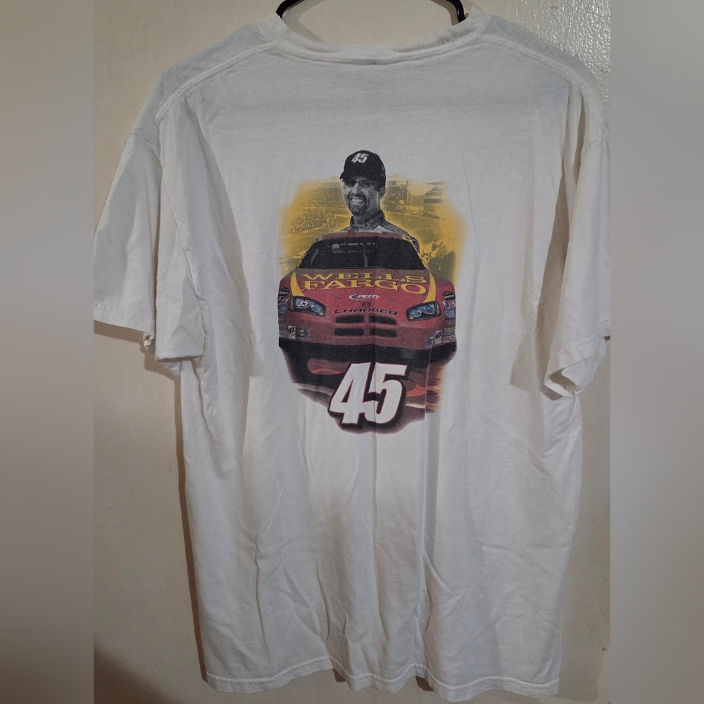 Kyle Petty #45 Nascar Wells Fargo Collab Vintage T-Shirt Size L
